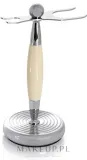 Набор для бритья Golddachs Pure Badger Safety Razor Ivory Chrome помазок из натурального ворса барсука станок безопасного типа и подставка слоновая кость и хром — фото 3
