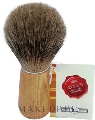 Помазок для бритья Golddachs Shaving Brush Finest Badger Rubber Wood, тонкий ворс, рукоять из каучукового дерева
