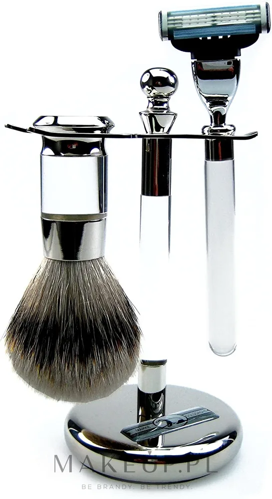 Набор для бритья Golddachs Finest Badger Mach3 Metal Chrome Acrylic помазок из натурального ворса барсука высшего качества станок Gillette Mach 3 и подставка металл хром и акрил