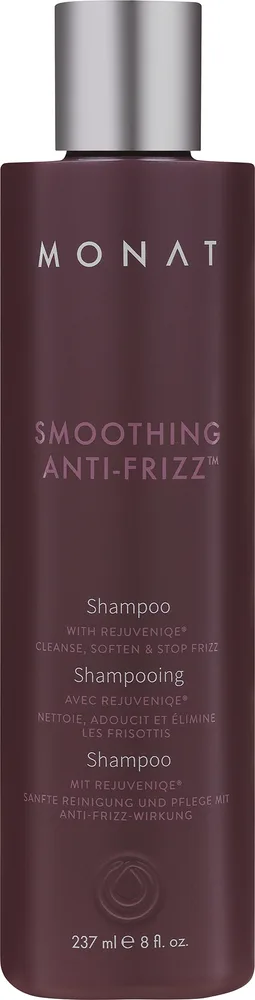 Разглаживающий шампунь Monat Anti-Frizz против пушистости волос, с комплексом Rejuveniqe и маслом баобаба, 237 мл