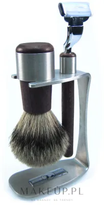 Набор для бритья Golddachs Pure Bristle Wenge Wood Stainless Steel Mach3 помазок из натуральной щетины станок Gillette Mach 3 и подставка дерево венге и нержавеющая сталь