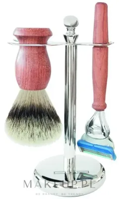 Набор для бритья Golddachs Synthetic Hair Fusion Chrome Rose Wood помазок из синтетического ворса станок Gillette Fusion и подставка хром и розовое дерево
