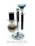 Набор для бритья Golddachs Rasierset Carbon-Optik помазок из натурального ворса барсука станок Gillette Mach 3 и подставка карбон — фото 1