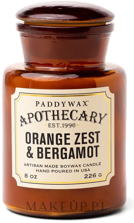 Paddywax Apothecary Orange Zest & Bergamot / Свеча в стекле, апельсин и жасмин, 226 г