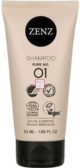 Шампунь для волос Zenz Organic No. 01 Pure Shampoo увлажняющий, для чувствительной кожи головы, 50 мл / 1000 мл