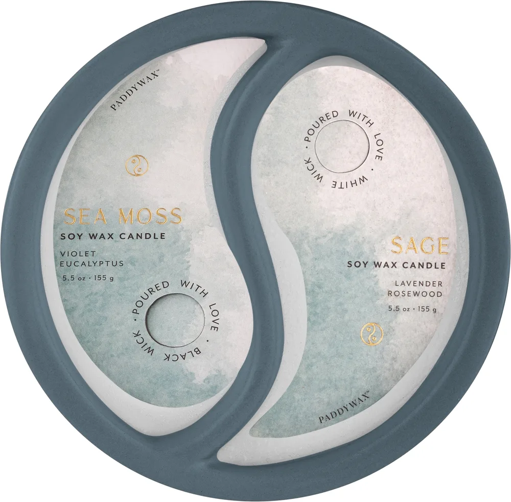 Paddywax Yin Yang Sea Moss & Sage / Свеча в керамике, морской мох и шалфей, 311 г