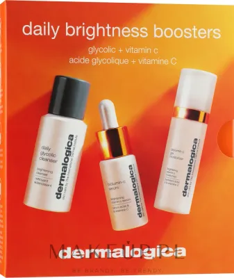 Дорожный набор Dermalogica Daily Brightness гликолевый гель сыворотка и гель-крем с витамином C 30+10+15 мл