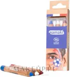 Namaki Supporter Kit набор карандашей для аквагрима детский, синий, белый, красный, 3 x 2.1 г — фото 1