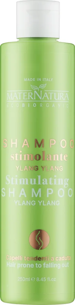Укрепляющий шампунь MaterNatura с иланг-илангом и кофе, против выпадения волос, натуральный состав, 250 мл