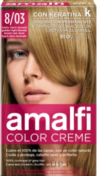 Крем-краска для волос Amalfi Color Creme Hair Dye, стойкая, 50 мл, оттенок 8/03 - Gold Light Blonde