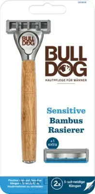 Bulldog Skincare Bulldog Sensitive Bamboo - Бритвенный станок Bulldog Sensitive Bamboo с 5 лезвиями и бамбуковой рукоятью, 1 шт
