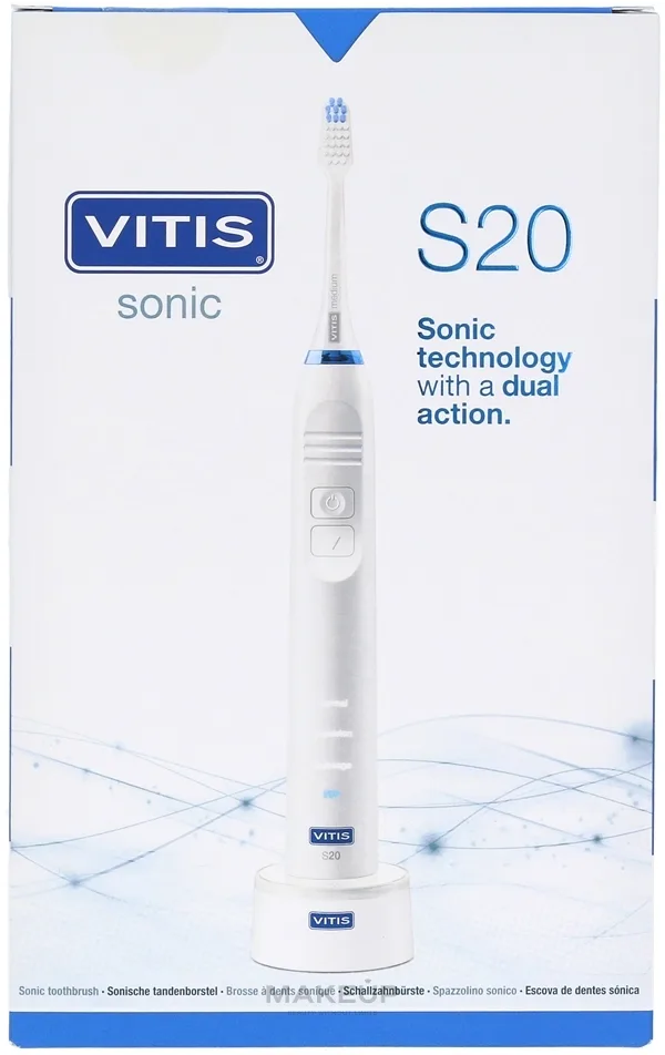 Электрическая зубная щётка Dentaid Vitis Sonic S20 средней жёсткости, 3 режима, 1 шт