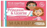 Namaki Princess and Unicorn набор аквагрима детский на водной основе 3 цвета 7.5 г кисть и 2 трафарета — фото 3