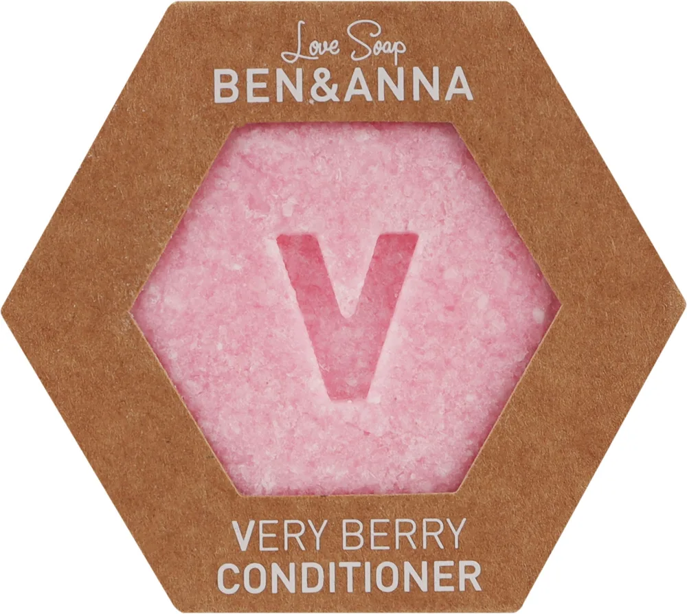 Ben & Anna Ben & Anna Love Soap Very Berry Conditioner - Твёрдый кондиционер для волос Ben Anna Love Soap Very Berry Conditioner, с маслом какао, ягодный аромат, 60 г