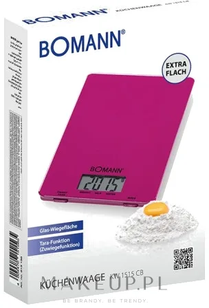 Весы кухонные Bomann KW 1515 CB электронные, фиолетовые, со стеклянной поверхностью, до 5 кг, 1 шт