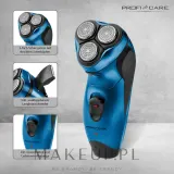 Электробритва ProfiCare PC-HR 3053, тройная система бритья, плавающие головки, триммер, синяя, 1 шт — фото 3
