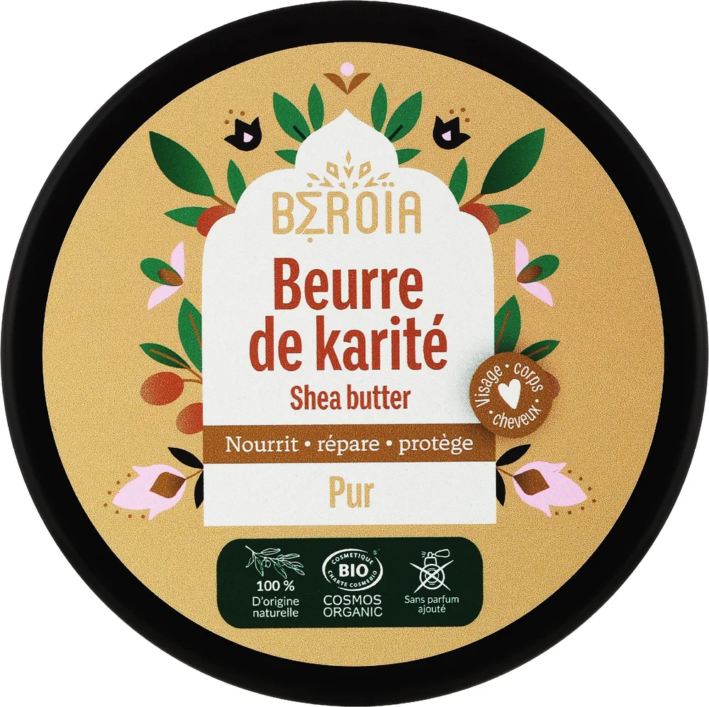 Масло ши Beroia Shea Butter органическое для лица волос и тела питательное