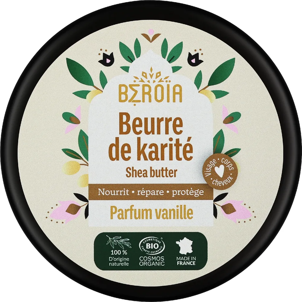 Масло ши Beroia Shea Butter Vanilla с ароматом ванили для лица волос и тела