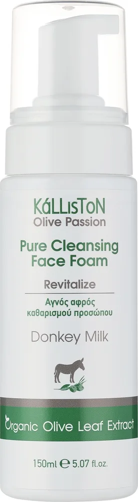 Kalliston Pure Cleansing Face Foam пенка для умывания с ослиным молоком алоэ и оливой 150 мл