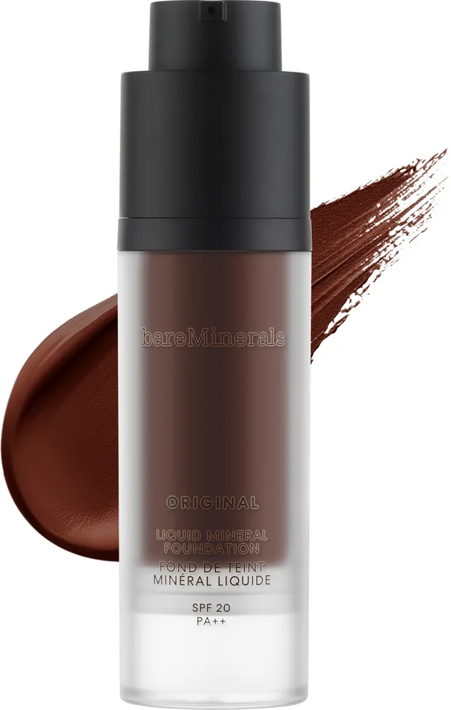 Тональный флюид Bare Minerals Liquid Foundation минеральный сияющий веганский, 30 мл/ Бэйр Минералс, оттенок 30 - Deepest Deep