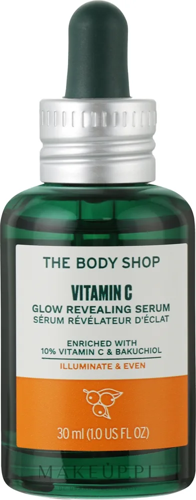 The Body Shop Vitamin C Glow Revealing Serum сыворотка для лица с витамином C и бакучиолом 30 мл, уход против пигментации и тусклости