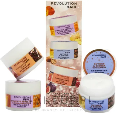 Набор масок для волос Revolution Haircare Winter с тыквой чиа арганой и гранатом 3x50 мл