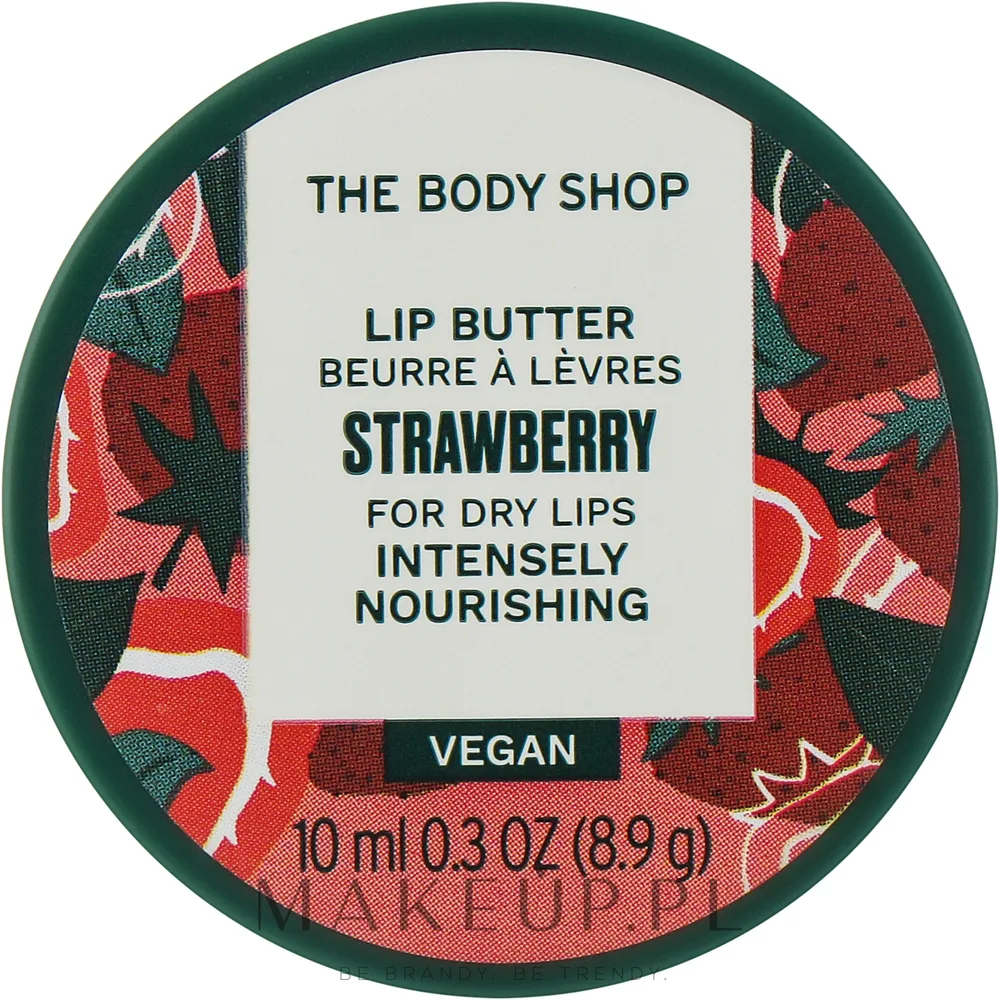 Масло для губ The Body Shop Strawberry Lip Butter For Dry Lips питательное, с маслом ши, 10 мл
