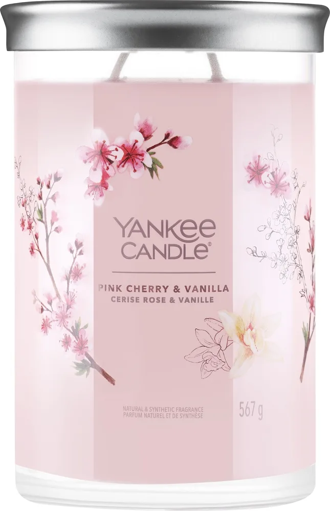 Yankee Candle Pink Cherry & Vanilla / Свеча в стекле, вишня, ваниль и миндаль, 2 фитиля, 567 г