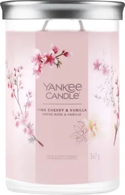 Yankee Candle Pink Cherry & Vanilla / Свеча в стекле, вишня, ваниль и миндаль, 2 фитиля, 567 г