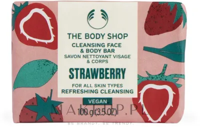 Мыло для лица и тела The Body Shop Face And Body Strawberry Soap клубничное, компактное, 100 г