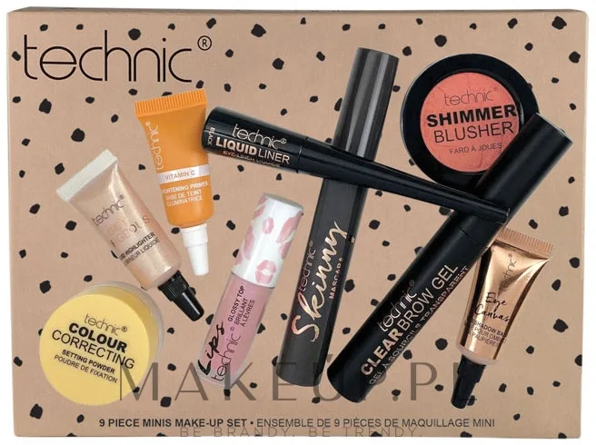 Набор мини-косметики Technic Cosmetics Mini Makeup Set праймер с витамином C тушь база под тени и другие средства 9 предметов
