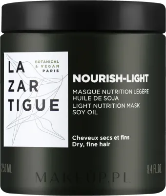 Маска для волос Lazartigue Nourish-Light лёгкая питательная, соевое масло, бабассу, лецитин, веган, без силиконов, 250 мл