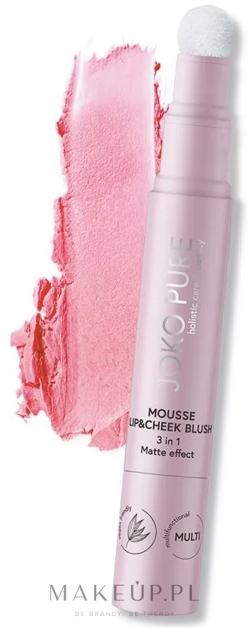 Румяна для лица Joko Pure Mousse Lip & Cheek 3 In 1, оттенок 02