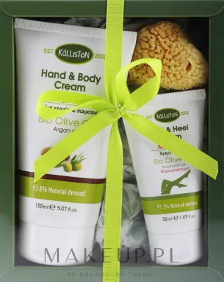 Набор Kalliston Gift Box крем для тела крем для ног и спонж с арганой и маслом ши 150+50 мл