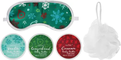 Набор для тела Technic Cosmetics Christmas Pamper из 6 средств и аксессуаров с маслом ши