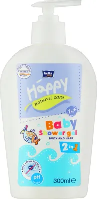 Гель для мытья тела и волос для новорождённых Bella Baby Happy Natural Care 2 в 1, 300 мл