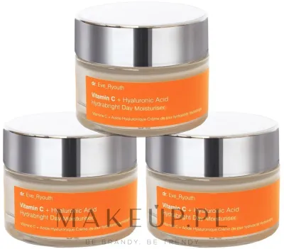 Dr. Eve_Ryouth Vitamin C + Hyaluronic Acid Hydrabright Day Moisturiser набор дневных увлажняющих кремов для лица с витамином С гиалуроновой кислотой и UV-фильтрами 3 x 50 мл