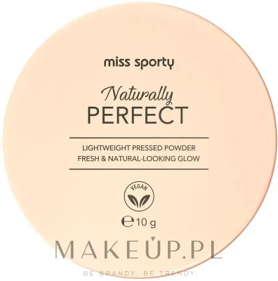 Компактная пудра Miss Sporty Naturally Perfect полупрозрачная веганская, 10 г