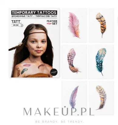 Временные татуировки TATTon.me Feather Set с перьями, для детей и взрослых