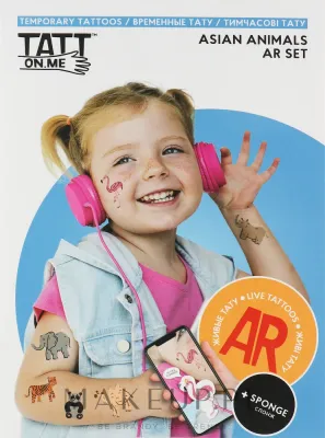 Временные татуировки TATTon.me Asian Animal AR Set с животными, с дополненной реальностью, для детей