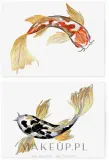 Временные татуировки TATTon.me Gold Fish Set с золотыми карпами, 2 татуировки A6, с губкой — фото 2