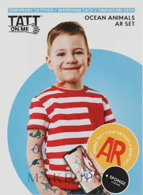 Временные татуировки TATTon.me Ocean Animal AR Set с животными, с дополненной реальностью, для детей