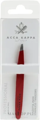 Пинцет для бровей Acca Kappa Inox Steel Tweezers скошенный, красный, 1 шт