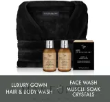 Набор Baylis & Harding The Fuzzy Duck Men's Hemp & Bergamot гель для тела 100 мл гель для умывания 100 мл соль для ванны 75 г и халат — фото 2
