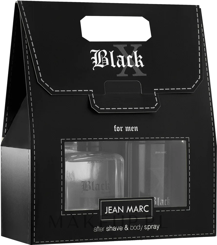 Мужской набор Jean Marc X Black дезодорант-спрей и лосьон после бритья с древесно-восточным ароматом 150+100 мл