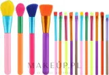 Набор кистей для макияжа Lewer Brushes Multicolored, разноцветный, 4 для лица и 11 для глаз и бровей, 15 шт — фото 1