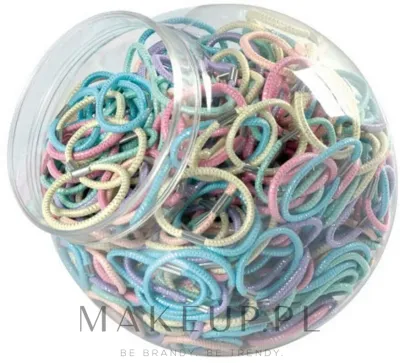 Набор резинок для волос Top Choice Hair Bands With Metal Clip 42089 Pastel пастельные, с металлическими вставками, 600 шт
