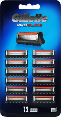 Сменные кассеты для бритвы Gillette Fusion5 ProGlide мужские, 5 лезвий, увлажняющая полоска, 12 шт