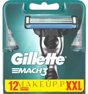 Сменные кассеты для бритвы Gillette Mach3 мужские, 3 лезвия DuraComfort, 12 шт