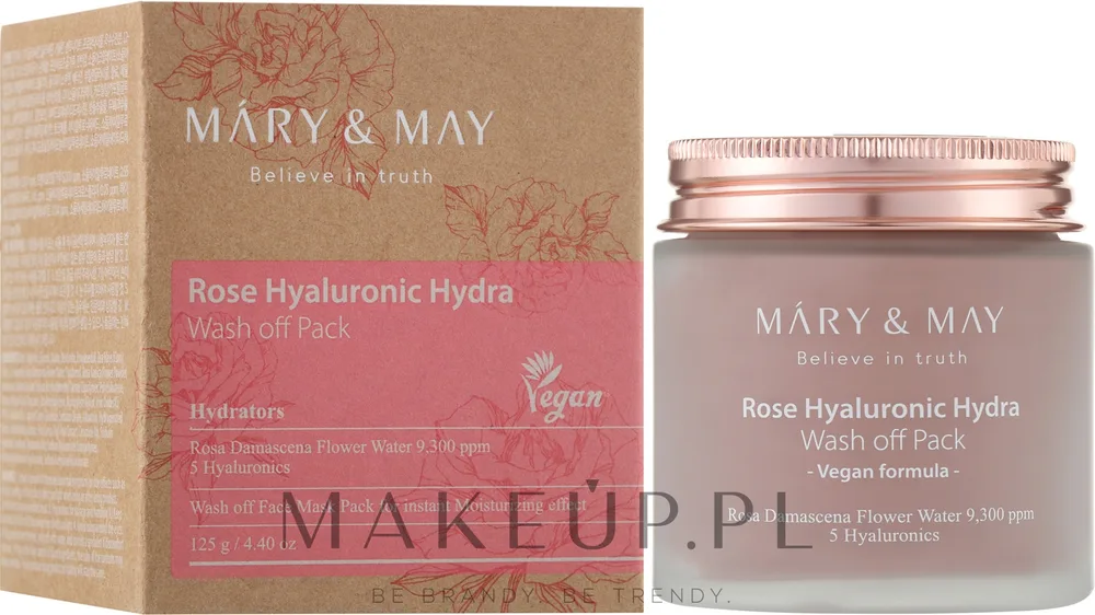 Очищающая маска для лица с розой и гиалуроновой кислотой Mary & May Rose Hyaluronic Hydra Wash Off Pack / Мэри энд Мэй, 30/125 г